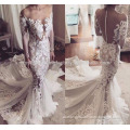 High Quality New Fashion Bridal Gown Custom Size Lace Muslim Mermaid Long Sleeve Wedding Dresses WW1420